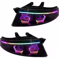 خرید چراغ جلو اسپرت سمند سورن مدرن مدل Hexa-3D فول کالر (بلوتوثی) داخل مشکی دوحالته بدون موتور دو عددی | اتوموبی