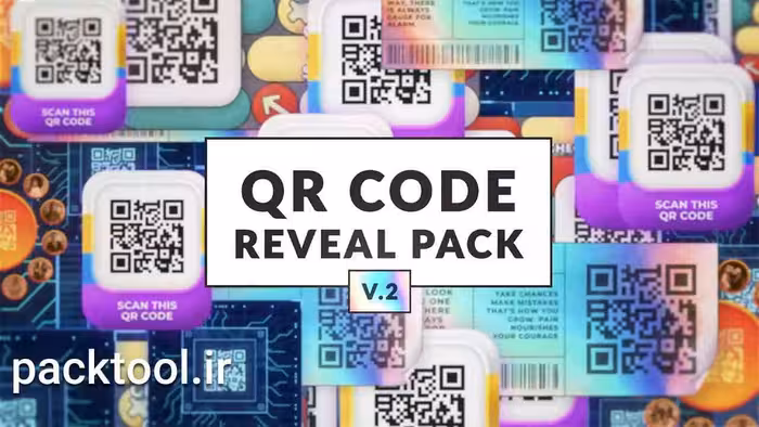 دانلود پروژه آماده مجموعه ای از قالب های QR کد افتر افکت QR Code Reveal Pack - پک تول