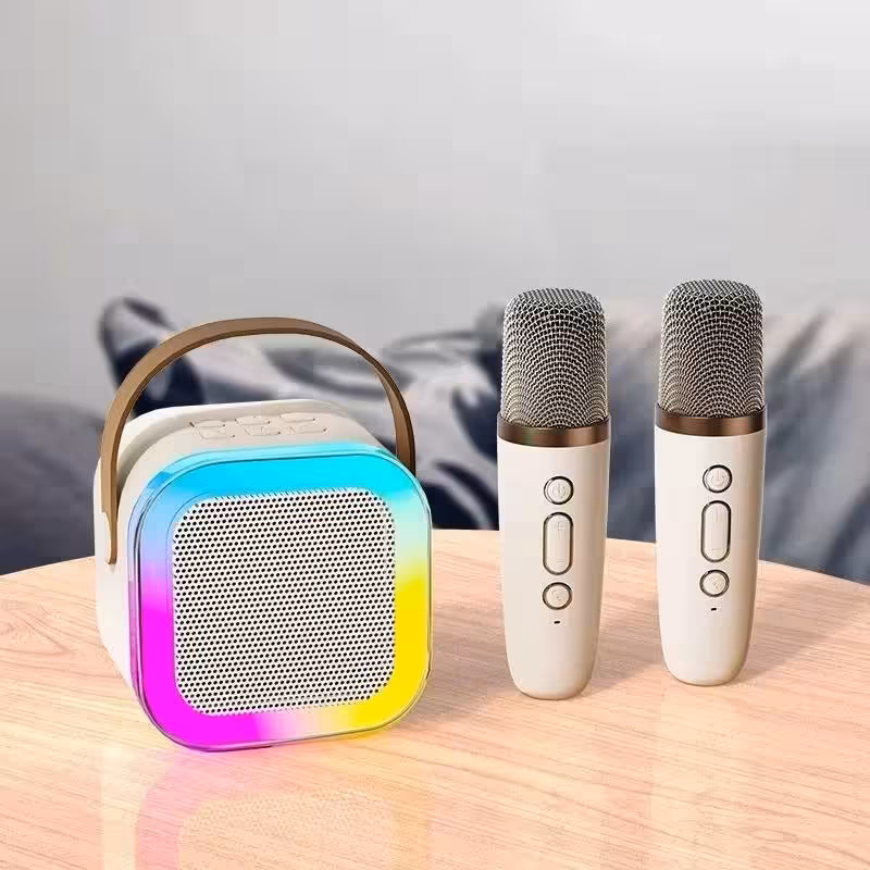 اسپیکر RGB مدل K12 دو میکروفن با حالت تغییر صدا