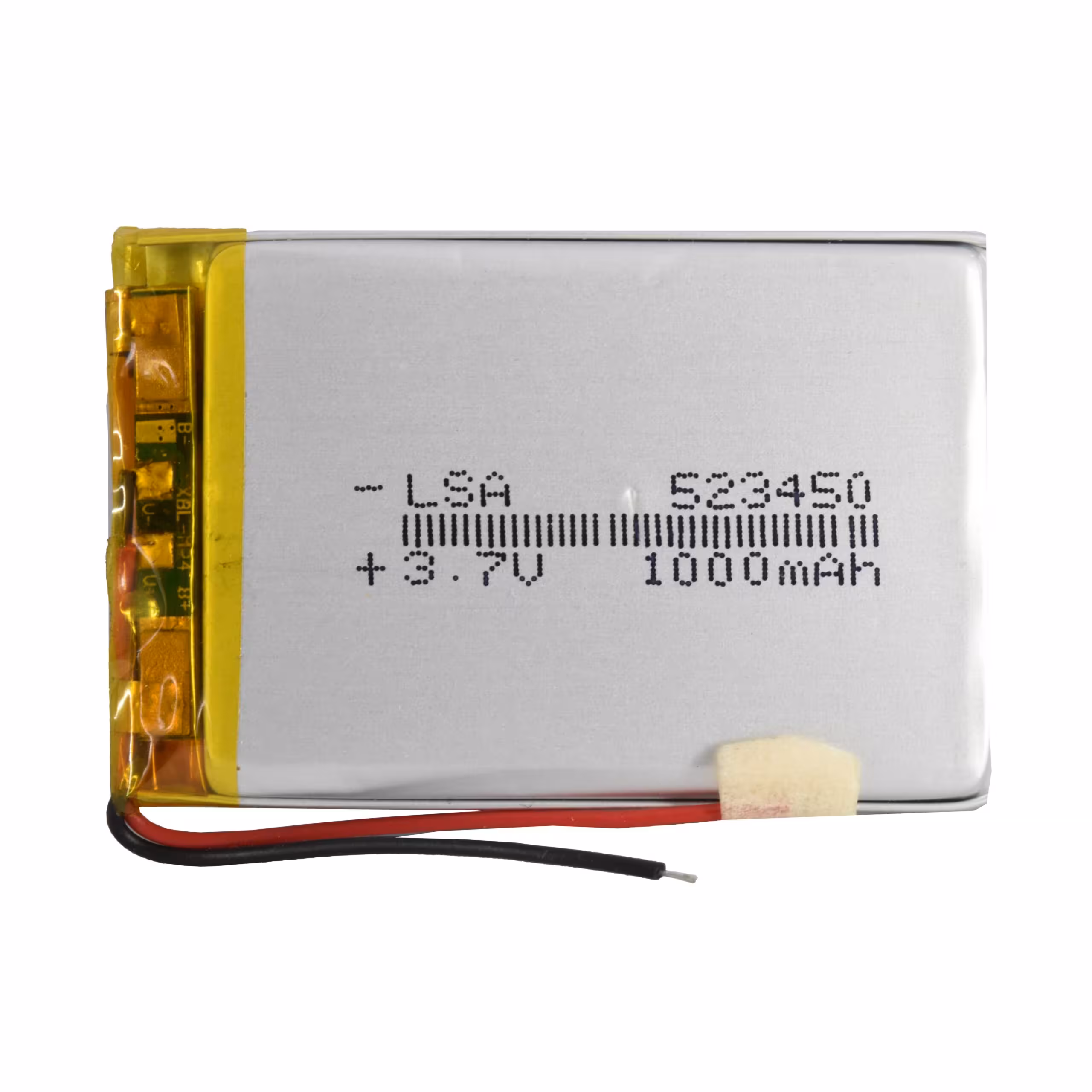 باتری لیتیوم پلیمر 3.7v ظرفیت 1000mA ابعاد 523450