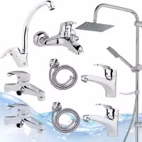 ست 9 عددی شیرآلات اهرمی مدل ماهان  استیل