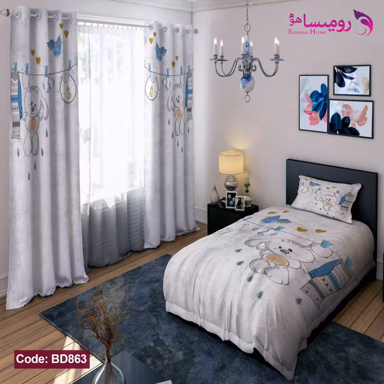 قیمت و خرید روتختی طرح خرگوش یک نفره برند دکو کد BD863