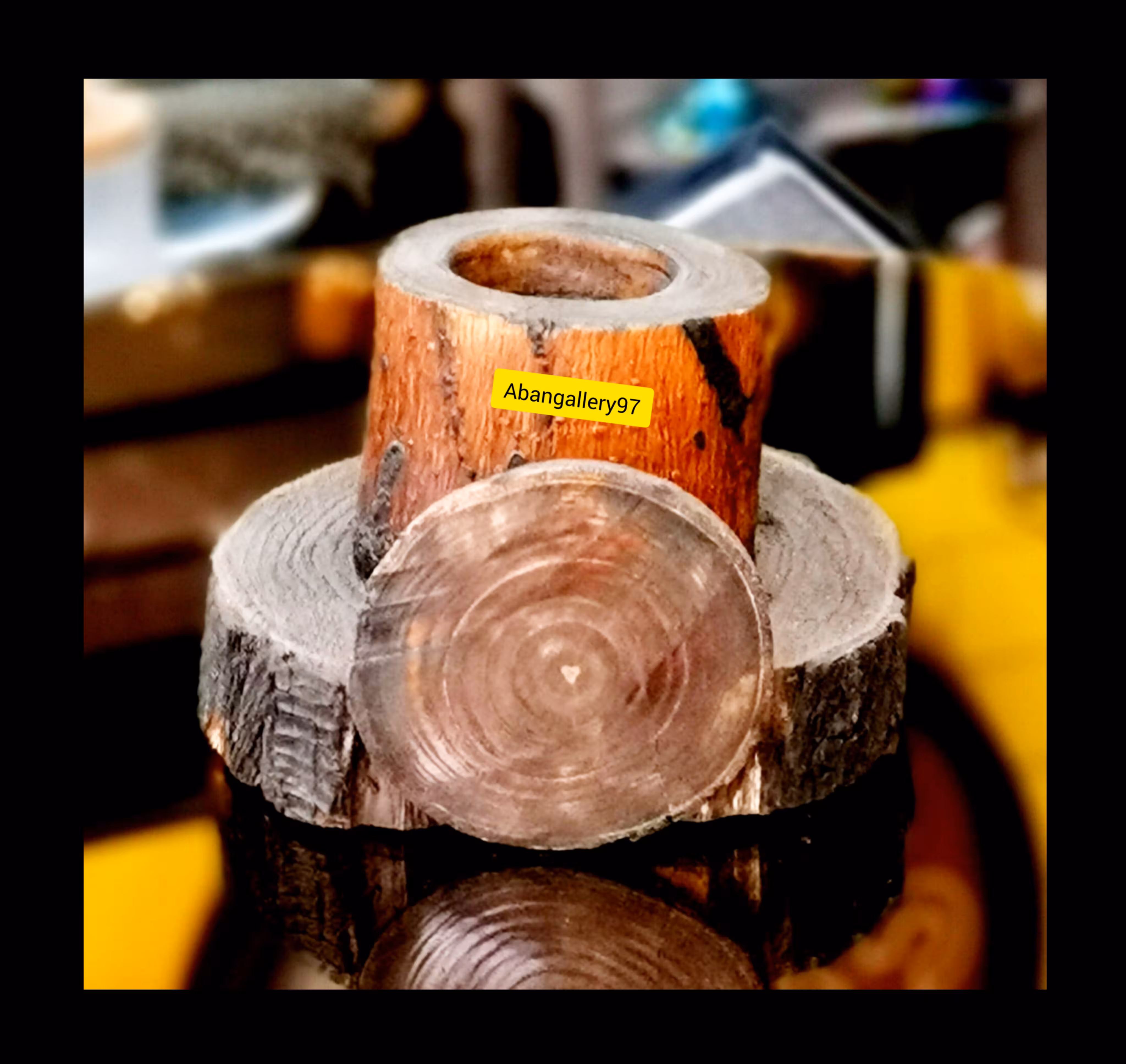 جا شمعی چوبی روستیک