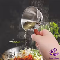 شیرجوش استیل 300 میل دسته چوبی
