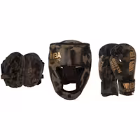 دستکش بوکس گرین هیل مدل آیبا به همراه کلاه و میت رزمی بسته 4 عددی