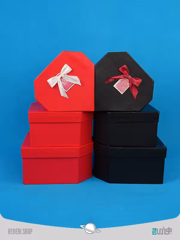 جعبه هدیه طرح الماس مشکی (3 سایز) Black diamond design gift box