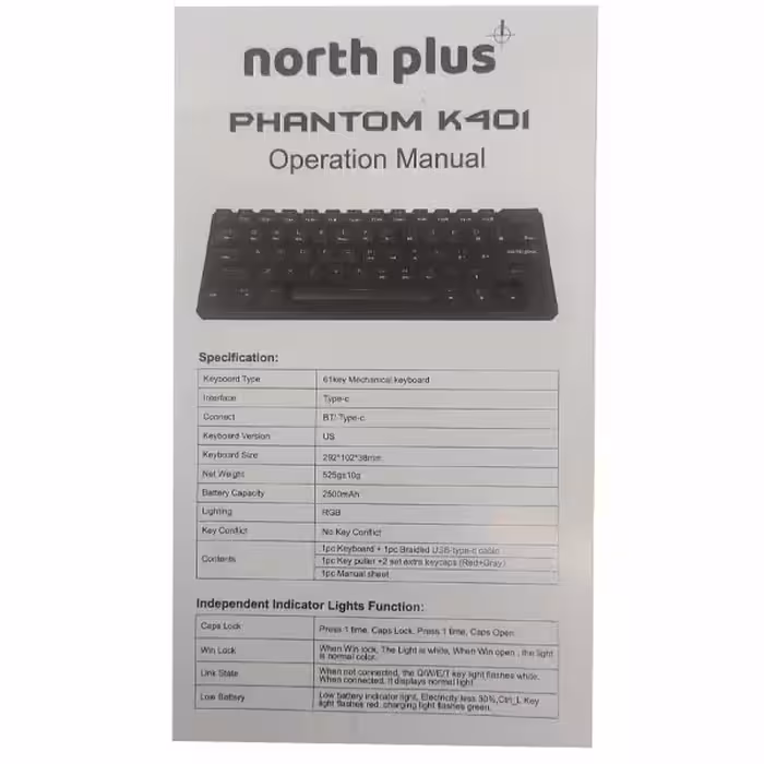 کیبورد مخصوص بازی نورث پلاس مدل  PHANTOM K401