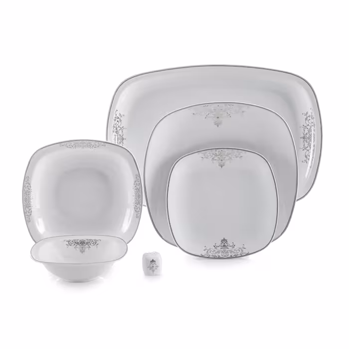 سرویس چینی 27 پارچه غذاخوری مونت کارلو پلاتینی