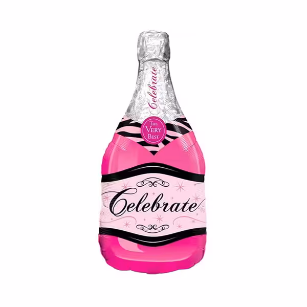 بادکنک فویلی شامپاین صورتی