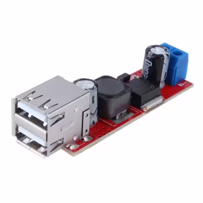 ماژول LM2596S کاهنده 6 الی 40 ولت به 5 ولت 3 آمپر دوبل HW-272