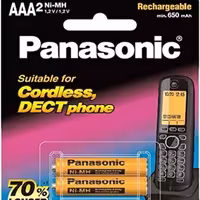 باتری تلفن بی سیم پاناسونیک نیم قلم شارژی   نیکل متال 650mAh | amazonchi