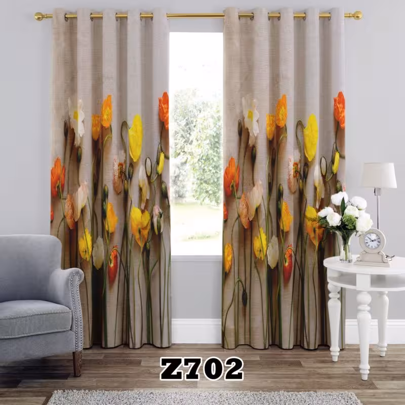 پرده سه بعدی طرح گل