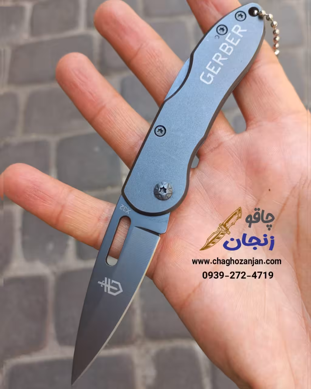 چاقو کوچک پشت ضامن برند گربر مدل x32 | قیمت مناسب و اقتصادی