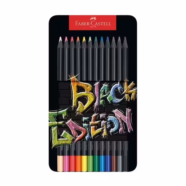 مداد رنگی فابرکاستل مدل Black Edition مجموعه 12 رنگ