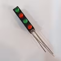 LED قابدار 4 تایی (سبز، قرمز، سبز، قرمز)، Right Angle 4 x 3mm GRGR LED