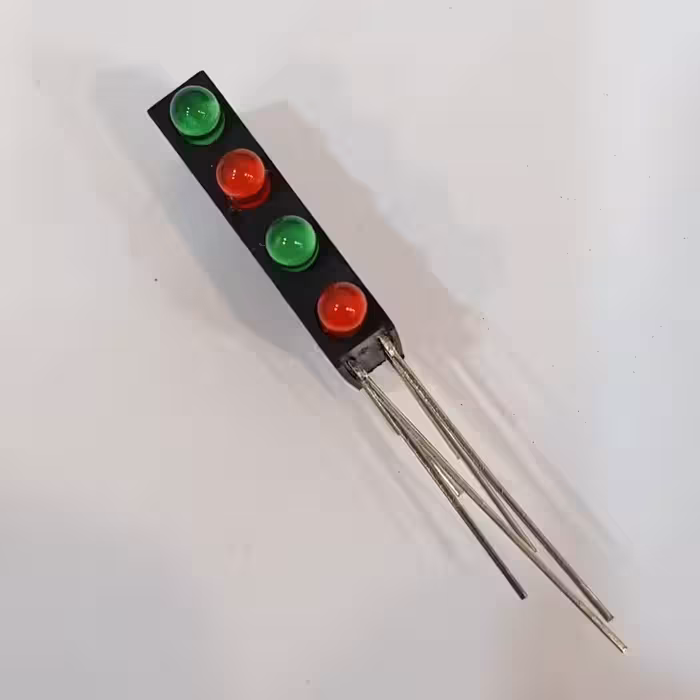 LED قابدار 4 تایی (سبز، قرمز، سبز، قرمز)، Right Angle 4 x 3mm GRGR LED