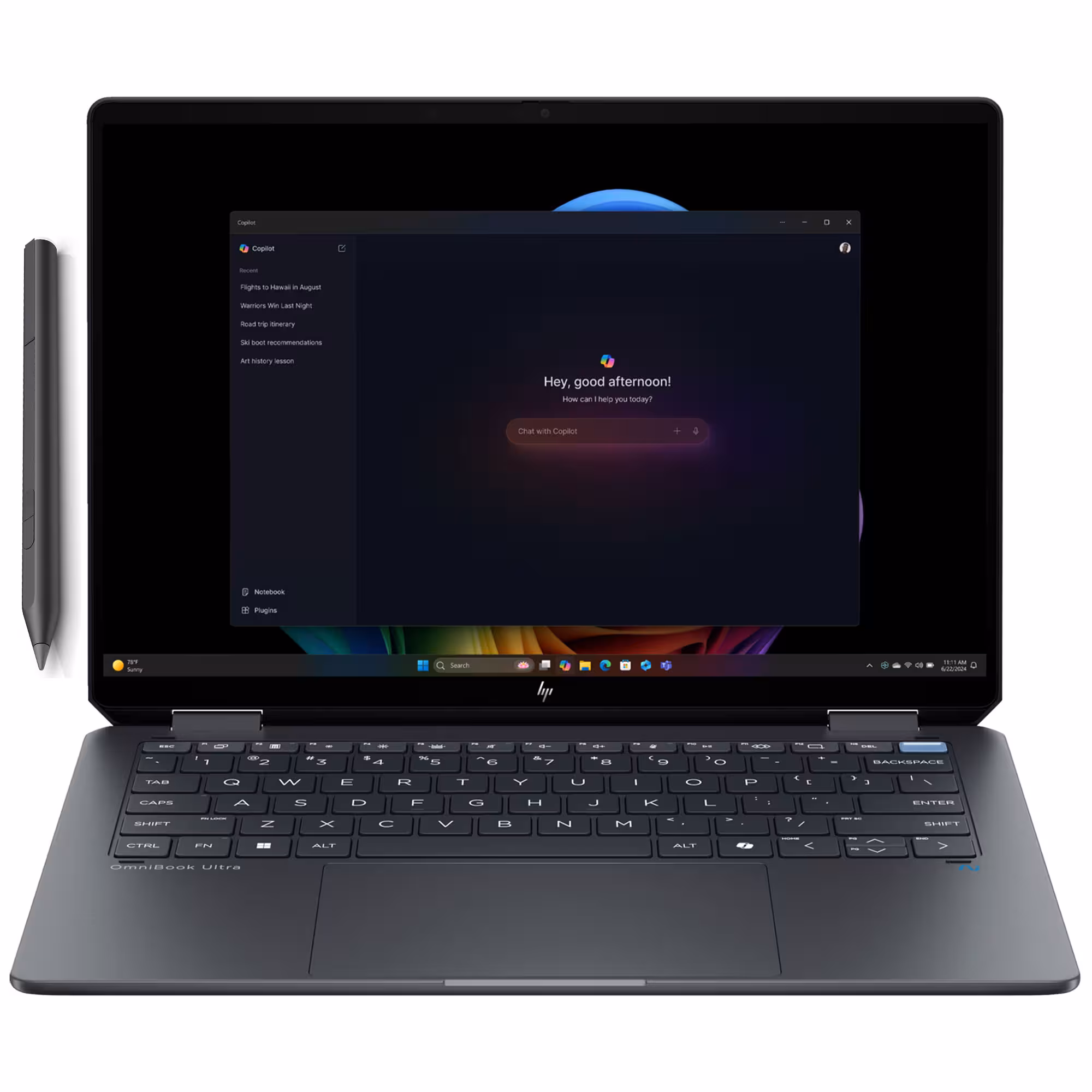 لپ تاپ 14 اینچی اچ‌ پی مدل OmniBook Ultra Flip 2-in-1 14t-FH000-Core Ultra 7 256V-16GB LPDDR5X-2TB SSD-OLED-Touch-Backlit-Fingerprint-W - کالاوما