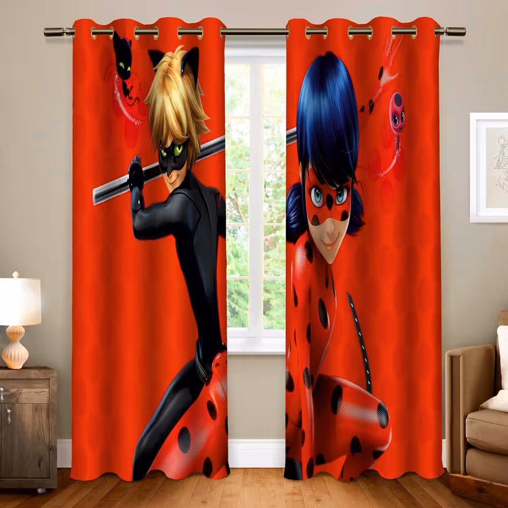 پرده پانچی کد 425 (طرح دختر کفشدوزکی)