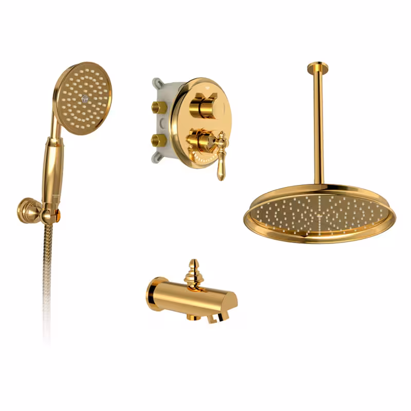 شیر حمام توکار شودر مدل زیگموند تیپ 4 BRASS طلا