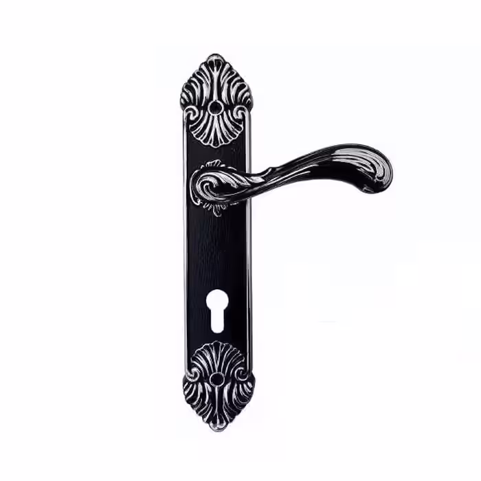 دستگیره پلاک کد 2000 مشکی کروم - یراقینو فروش یراق آلات کابینت و درب