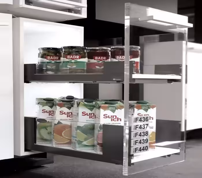 سوپر لردر 10.6و19.3 سانتیمتر زیر صفحه اسلیم شیشه دو طبقه با عمق 40 و عرض آزاد فانتونی  کد F438