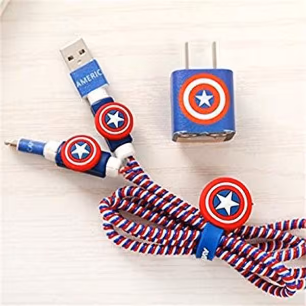پک محافظ معمولی کابل شارژر مرد آمریکا Captain American Usb Cable Protector