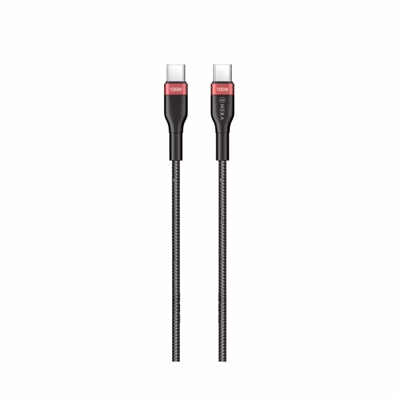 کابل شارژ 100 واتی برند نکسا مدل L30 با سری تایپ سی به تایپ سی