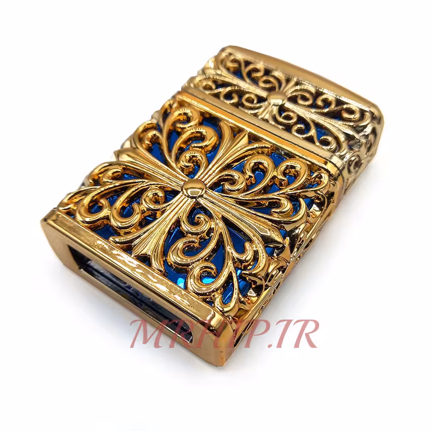 فندک گازی اتمی طرح مینیاتوری طلایی آبی کدa120250