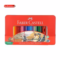 مداد رنگی کلاسیک 60 رنگ جعبه فلزی فابرکاستل