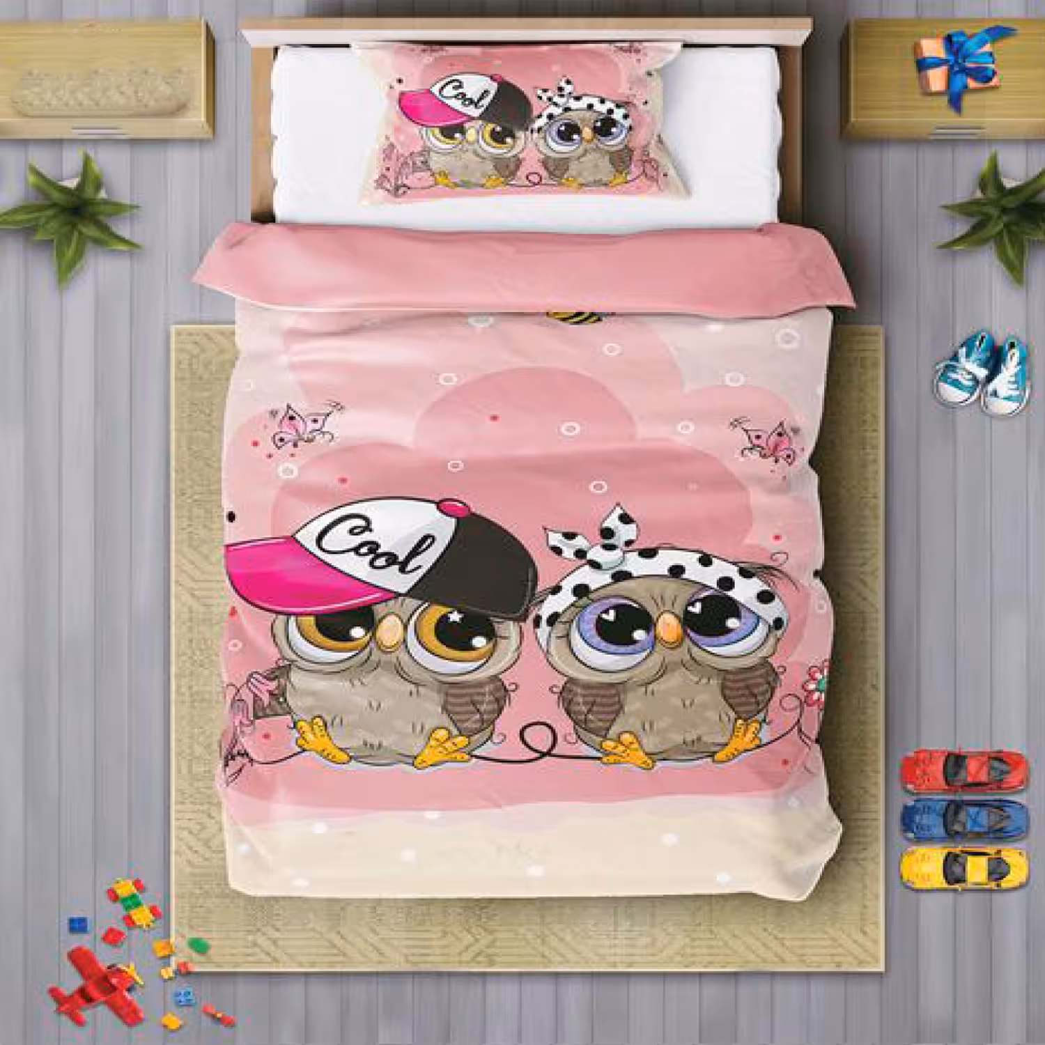 سرویس روتختی دخترانه چیداری مدل 7129 یک نفره چهار تکه