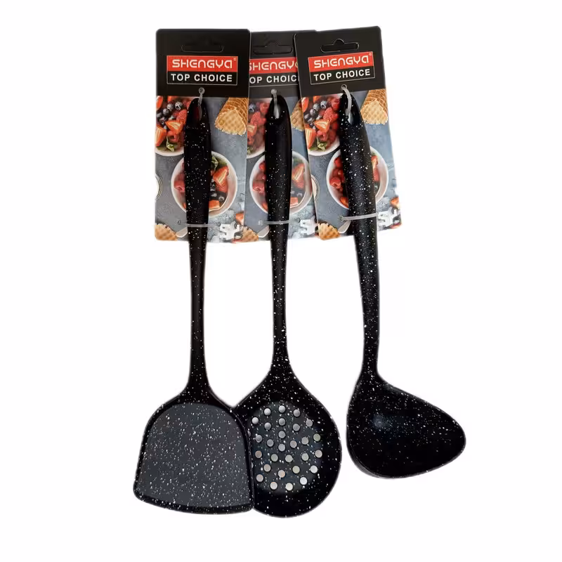 سرویس کفگیر و ملاقه 3 پارچه شنگیا مدل سیلیکونی کد 000 | کالا مکس