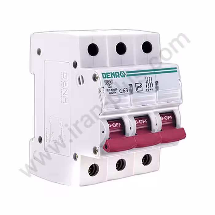 فیوز مینیاتوری سه پل 63 آمپر دناالکتریک مدل C63-6KA