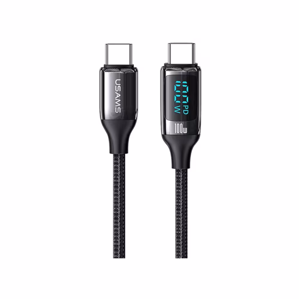 کابل شارژ دوسر تایپ سی 100 وات 1.2 متری یوسمز USAMS Type-C 100W Fast Charging Cable US-SJ546