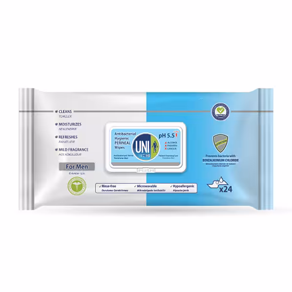 دستمال مرطوب بهداشتی آقایان (تمیز کننده ناحیه پرینال) یونی مد
