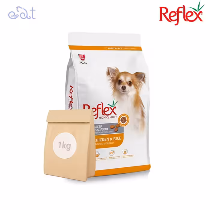غذای خشک سگ بالغ با نژاد کوچک رفلکس با طعم مرغ و برنج مدل Reflex Adult Chicken & Rice بسته 1 کیلوگرمی