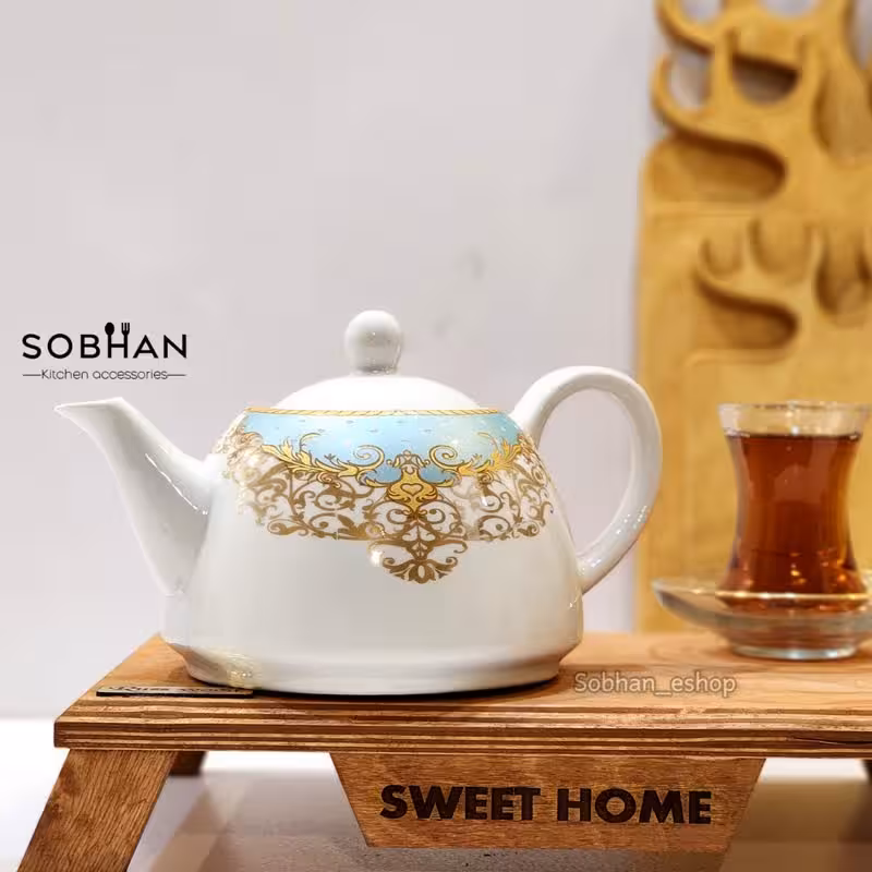 قوری چینی گلدیس کف پهن