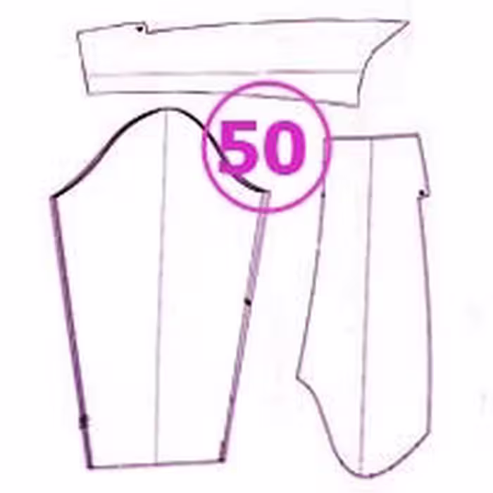 الگوی آستین تک سایز 50