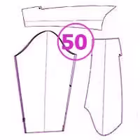 الگوی آستین تک سایز 50