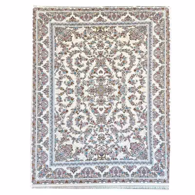 فرش ماشینی گل برجسته 700 شانه گلفام کرم