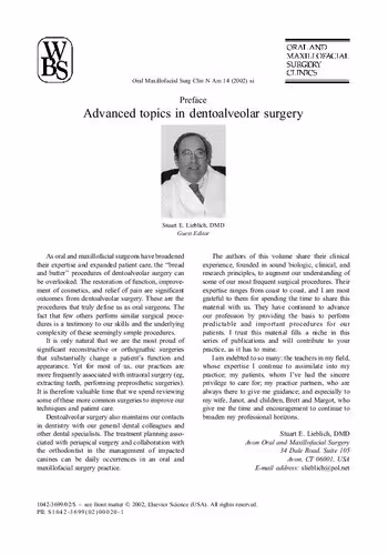 خرید و دانلود نسخه کامل کتاب Advanced topics in dentoalveolar surgery