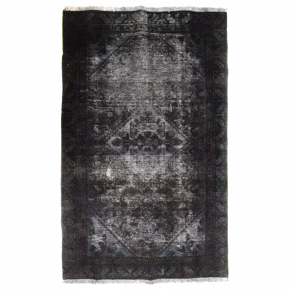 فرش وینتیج دستبافت رنگ شده یک و نیم متری