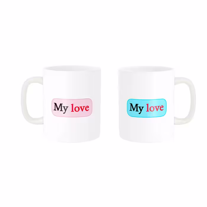 ماگ ناریکو طرح فانتزی مدل ست عاشقانه my love کد 09 مجموعه دو عددی