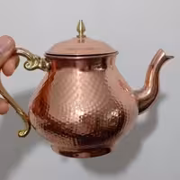 قوری مسی دسته برنجی.نانوشده