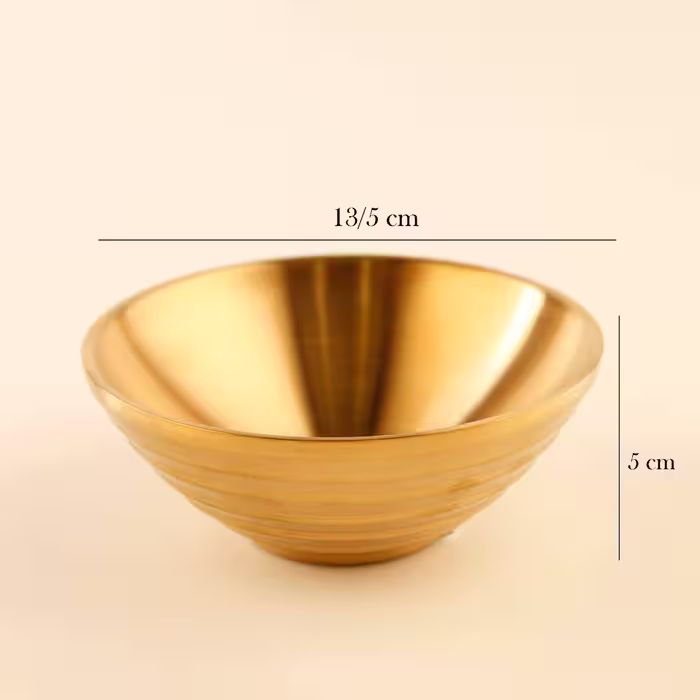 کاسه مخروطی شیاردار طلایی مات کوچک آسا