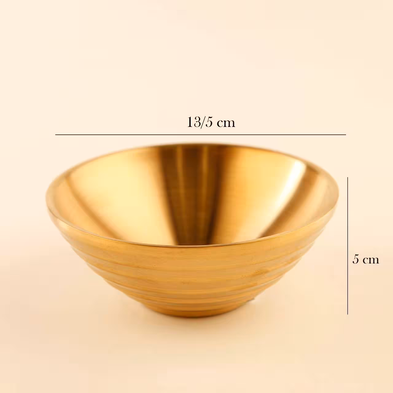کاسه مخروطی شیاردار طلایی مات کوچک آسا