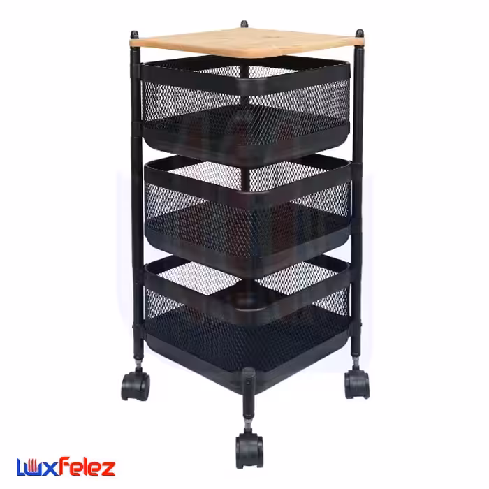 جا پیازی آسمان مدل توری متحرک 3 طبقه مربع چوب دار