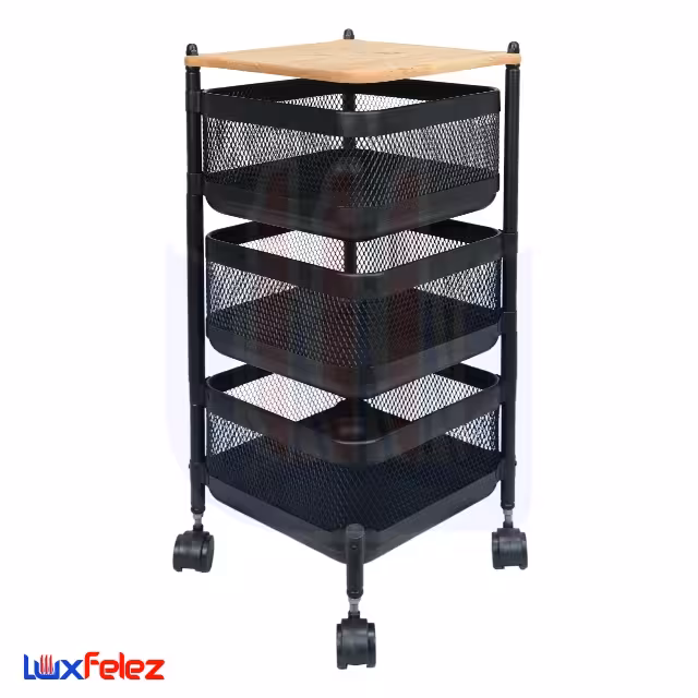 جا پیازی آسمان مدل توری متحرک 3 طبقه مربع چوب دار