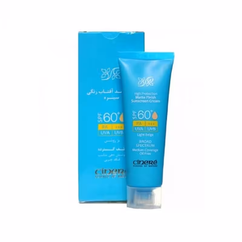 کرم ضد آفتاب سینره SPF60 بدون چربی بژ طبیعی  50 میلی لیتر