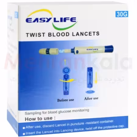 سوزن تست قند خون چهار پر ایزی لایف مدل G30 بسته 100 عددی