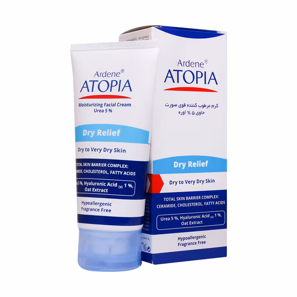 کرم مرطوب کننده قوی صورت حاوی 5%اوره آردن آتوپیا MOISTURIZING FACIAL CREAM UREA 5%  DRY RELIEF ATOPIA ARDENE